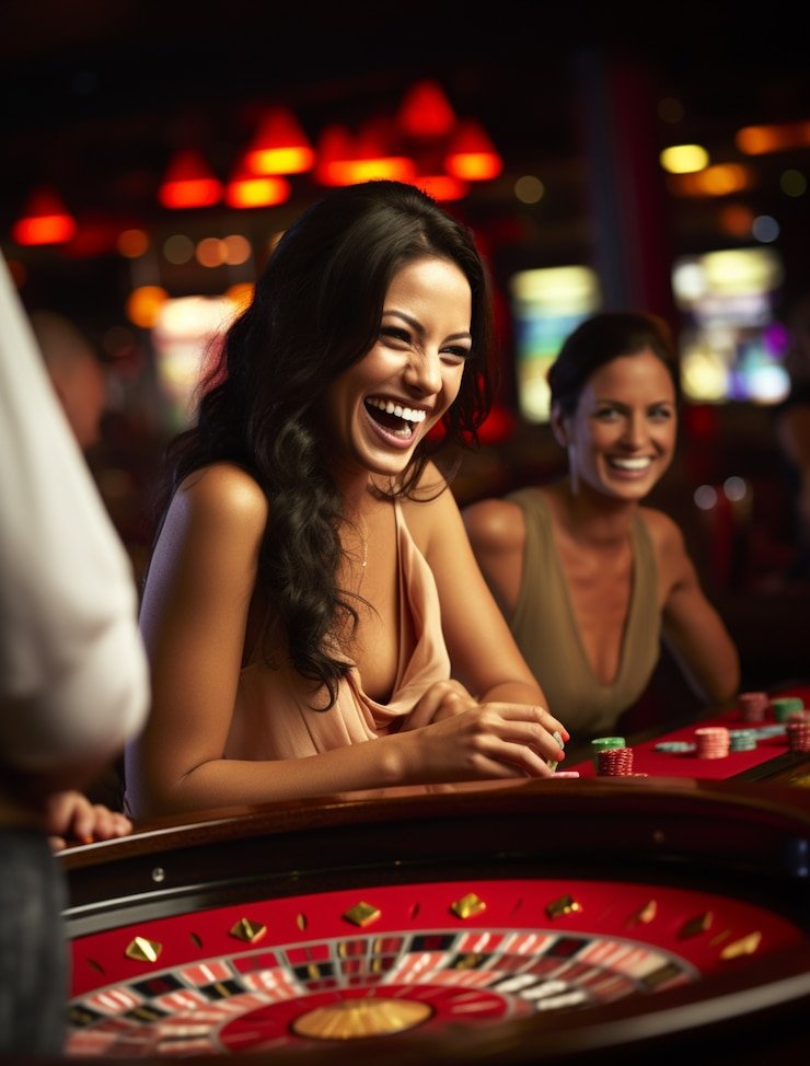 Tampilan roda Roulette di aplikasi buka slot dengan angka dan warna merah hitam